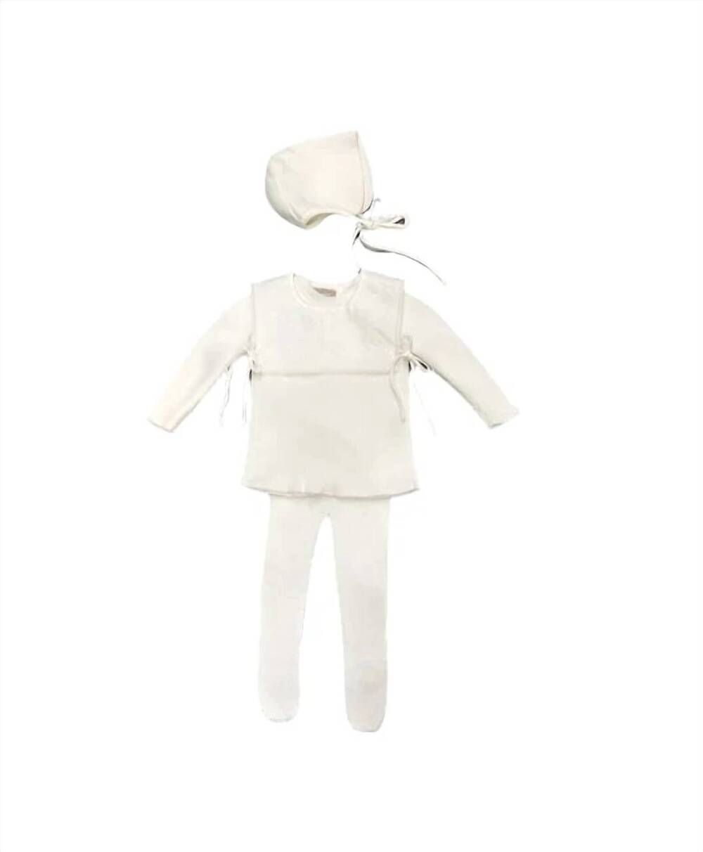 NEW CARMINA kids' bib 3 piece set in white